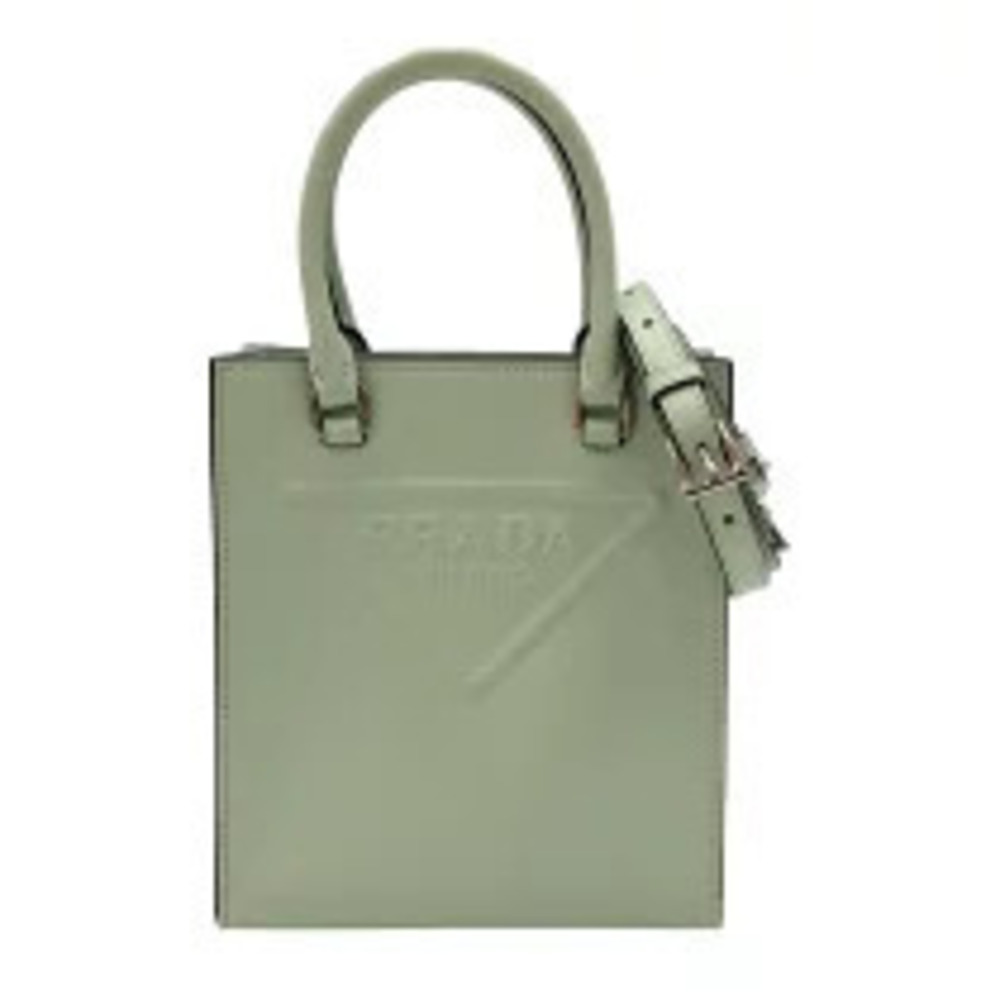 Prada Triangle Tote Tessuto Saffiano Bag Green Soft Calfskin Shoulder